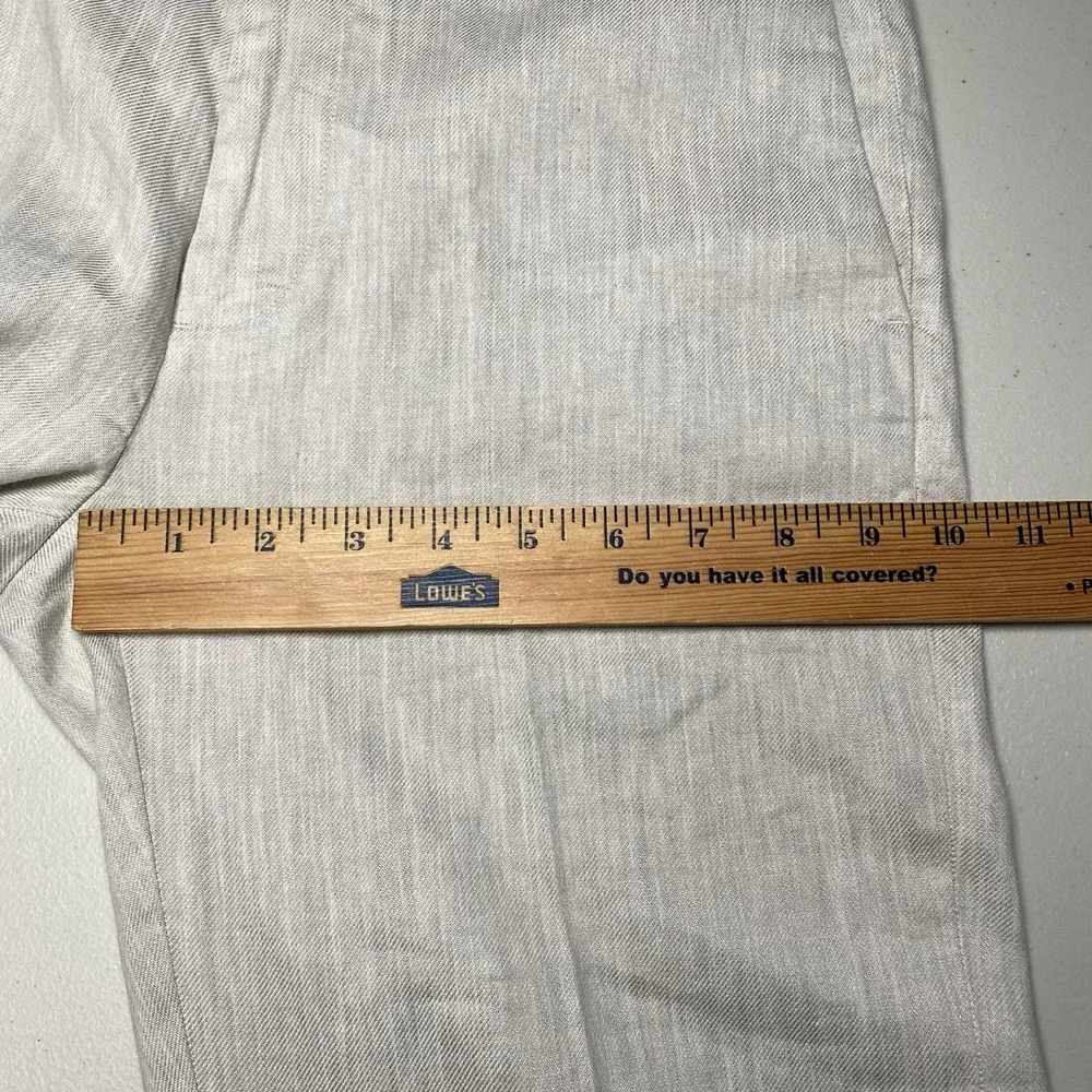 Bonobos Linen Pants 29x32 Slim Profilo Flat Front Off White Gray